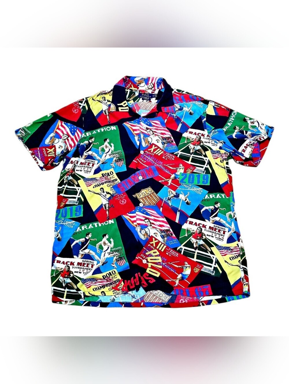 Ralph Lauren Stadium Cartoon Patchwork Polo Shirt